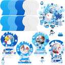 Ferraycle 232 Pieces Winter DIY Picture Frames Craft Kit 32 Pieces Winter Photo Frames with 200 Stickers to Decorate for Xmas Winter Party Favor Classroom Home (Vivid Color, Fun Style)