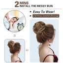 HMD 5 Pieces Messy Hair Bun Hairpiece Tousled Updo for Women Hair Extension Ponytail Scrunchies with Elastic Rubber Band Long Updo Messy Hairpiece Hair Accessories Set for Women12H24