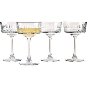 Pasabahce Vintage Coupe Glasses Set Of 4 - Exclusive Champagne, Cocktail, Martini, Wine Glasses - Long Stem Glassware - 8.8 oz - Perfect for Parties, Gifts, Housewarming, Weddings,Aniversary
