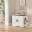 Feandrea Cat Litter Box Enclosure, Hidden Litter Box Furniture, Indoor Pet House End Table, 23.6 x 19.7 x 19.7 Inches, Rustic White and Honey Brown UPCL042W201