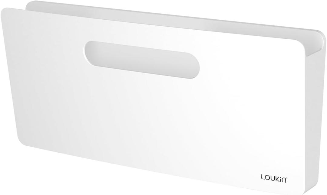 loukin Magnetic File Holder - 13"5.9" Vertical Wall Mount Organizer for Whiteboard, Refrigerator, Office Wall, Documents, Letters (White)