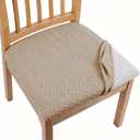 Dioxide Seat Covers for Dining Room Chairs, Stretch Chair Covers Removable Washable Dinning Room Kitchen Chair Seat Covers Slipcovers (Sand, 6 PCS)