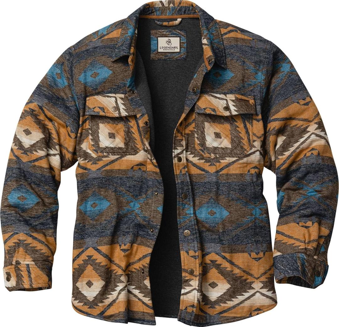 Legendary Whitetails Men's Thermal Lined Shirt Jacket Plaid Flannel Polyfill Insulated (X-Large)