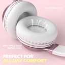 AILIHEN C8 Wired Headphones with Mic & Volume Control - Noise Isolating On-Ear Headphones for Girls School, Plug in Corded 3.5mm Headsets for Chromebook Laptop Computer PC Tablets Travel (Rose Gold)