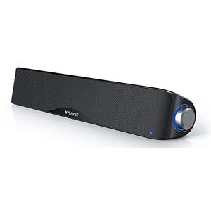 Nylavee Computer Speakers, Hi-Fi Stereo Computer Sound Bar with Bluetooth & 3.5mm Aux, USB/USB-C Powered for Desktop PC, Laptop & Monitor, Built-in Mic and Headphone Jack