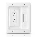 Wall Cable Concealer Kit, in Wall Cable Management Kit for TV, Recessed Outlet with Cable Management Box, in Wall Power Kit Hides TV Cords and Cables, Fits All Plugs, White