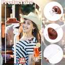 Umigy 24 Pcs Mini Western Cowboy Hat Straw 70s Decorative Cowgirl Straws Bachelorette Rodeo Party Favors Western Party Decorations for Cowboy Birthday Juice Milk Drinks(Brown)