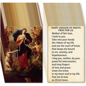 240pcs Mary Undoer of Knots Catholic Prayer Cards Religious Christian Gospel Tracts Bible Rosary Prayer Card for Evangelism Church Catholic Valentines Day (Mary Undoer of Knots)