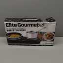 Elite Gourmet EDB-302BF Countertop Double Cast Iron Burner, 1500 Watts Electric Hot Plate, Temperature Controls, Power Indicator Lights, Easy to Clean, Black