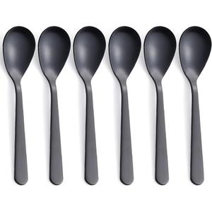 Matte Black Demitasse Espresso Coffee Spoons, Stainless Steel Satin Finish, Mini Teaspoons, Sugar Spoons, 4.7-inch, Set of 6