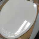Mayfair Linden Slow Close Toilet Seat, Non Slip Heavy Duty Wood, Easy Install, Elongated, White