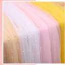 4pcs Pearl Table Runner Spring Summer Rustic Boho 10ft Tulle Table Runner for Baby Shower Wedding Veil Holiday Dessert Table Decor Pink