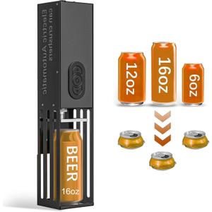 YOTAN Electric Can Crusher, 8oz&12oz&16oz Automatic Can Crushers for Recycling Wall Mounted, Aluminum Can Crusher Electric, Can Trash Compactor for Aluminum Seltzer, Soda, Beer Cans, Bottles