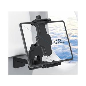 KDD Airplane Tablet Holder Mount, Adjustable Travel Essentials iPad Phone Stand with 360 Degree Rotation, Portable Tesla Model 3/Y Car Headrest Mount Compatible with iPad, Cell Phone