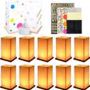 10Pack Wooden Floating Paper Lanterns with LED Candle Lights,DIY Letters Tangled Lanterns Decorative Outdoor Candle Lantern for Wedding,Pool,Birthday Party,Whishing