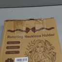 EsLuker.ly Necklace Holder Organizer Rotating Display Stand, Long Necklaces Hanger Tree Tower with 24 Hooks, Metal Tall Jewelry Bracelet Storage Rack for Women Vendors Sell, Prevents Tangling, Black