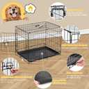 Dog Crate - 30 Inch Single Door Portable Puppy Dog Cage, Metal Wire Pet Kennel with Secure Lock, Leak-Proof Pan Tray, Foldable Design for Dogs Pets Indoor Training and Outdoor Trave