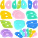 Sherr 21 Pcs Soft Ribs for Pottery Clay Silicone Rib Ceramics Tools Pottery Rubber Clay Ceramic Ribs for DIY Smooths Shapes Sculpting Tools, 7 Styles(Gentle Color,Mixed Style)