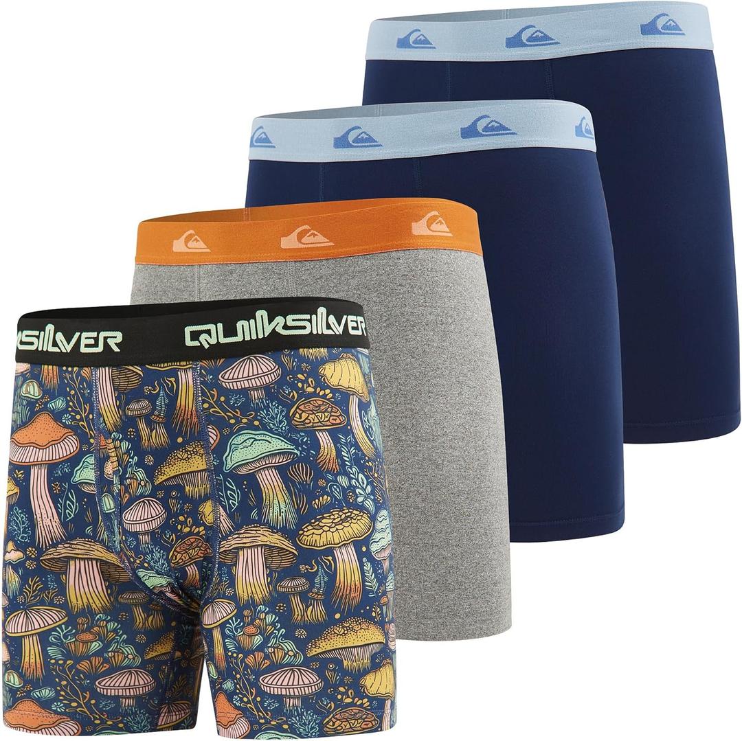 Quiksilver Mens Underwear 4 Pack Boxers for Men Supersoft Brushed Polyester Mens Boxer Briefs XL 