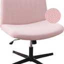 LavishCover Armless Chair Cover Office Desk Chair Cover, Waterproof and Elastic Criss Cross Chair Cover, Exquisite Vanity Chair Cover,Mid Back Wide Seat Accent Chair Covers, (Pink,T-type,Just the Cover)