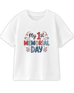 JingleFolk My 1st Memorial Day Toddler T-Shirt Patriotic Baby Shirt 4th of July Tee for Babies Infant Clothes 1-2T