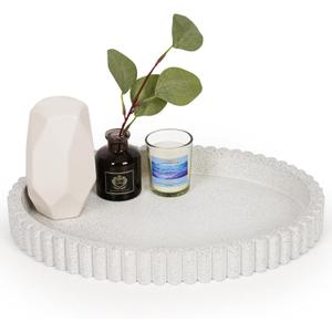 Cathyeen Oval Tray for Coffee Table Decor, 13" Concrete Coffee Table Trays, Table Centerpieces Decorative Tray for Home Decor, Modern Decorative Centerpiece Trays, Granite (13" x 9.5" x 1.5")