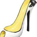 Hilarious Home 8" x 7"H High Heel Wine Bottle Holder - Stylish Conversation Starter Wine Rack (White Flower)