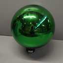 Alpine Corporation 10" Diamater Indoor Outdoor Glass Gazing Globe Festive Yard Decor, Green