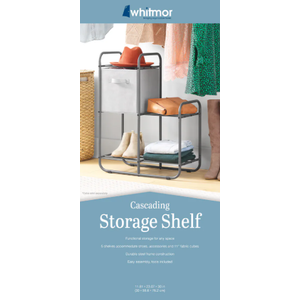 Whitmor Cascading Storage Shelf Closet Organizer, Gray