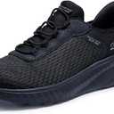 Skechers Women's Hands Free Slip-ins Bobs Squad Chaos-Daily Inspiration Sneaker, Black/Black, 7.5 Wide
