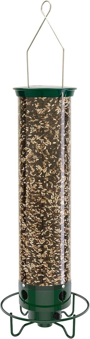Droll Yankees Squirrel Proof Bird Feeders for Outdoors - Flipper, Collapsible Perches, 5-Pound Seed Capacity, Blue (Yankee Flipper)
