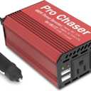 Pro Chaser 400W Power Inverters for Vehicles - DC 12v to AC 110v Car Inverter Converter, 6.2A Dual USB Charging Ports, Dual AC Adapter for Laptops Air Compressor