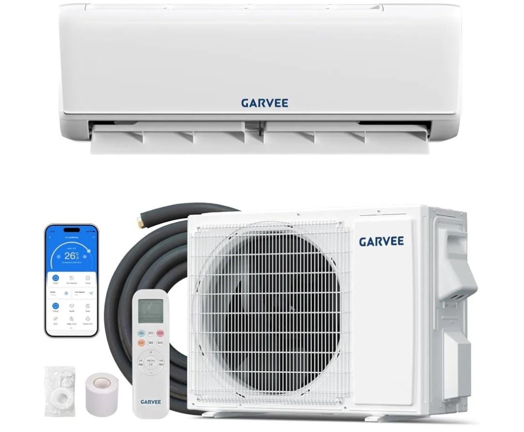 Garvee Mini Split AC & Heat Pump, 18000 BTU 208/230V, 19 SEER2, Remote Control & APP Control, Bulit in 2.0 WiFi, Works with Alexa, Ultra-Quiet, Energy Efficient, Cool and Heat Room Up to 1250Sq.ft