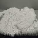 Guseval Women's Fashion Cropped Faux Fur Jacket Long Sleeve Open White L