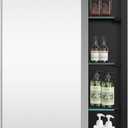 16x20inch Bathroom Medicine Cabinet, Mirror Door with Stainless Steel Brush Silver Frame, Recessed & Surface Wall Cabinet with Removable Glass Shelves, Water-Proof Bathroom Storage Cabinet