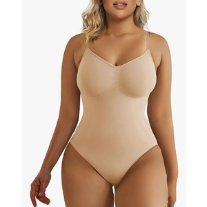 SHAPERX Women's Seamless Shapewear Bodysuit Tummy Control Body Shaper Waist Snatching Body Suit, L/XL