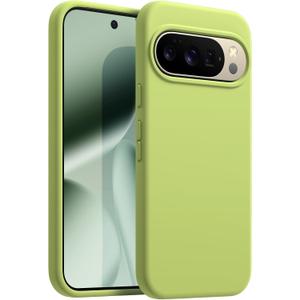JETech Liquid Silicone Case for Google Pixel 10/10 Pro 2025, Silky Soft Touch Full-Body Protection, Anti-Scratch Shockproof Phone Cover with Microfiber Lining (Lemongrass)