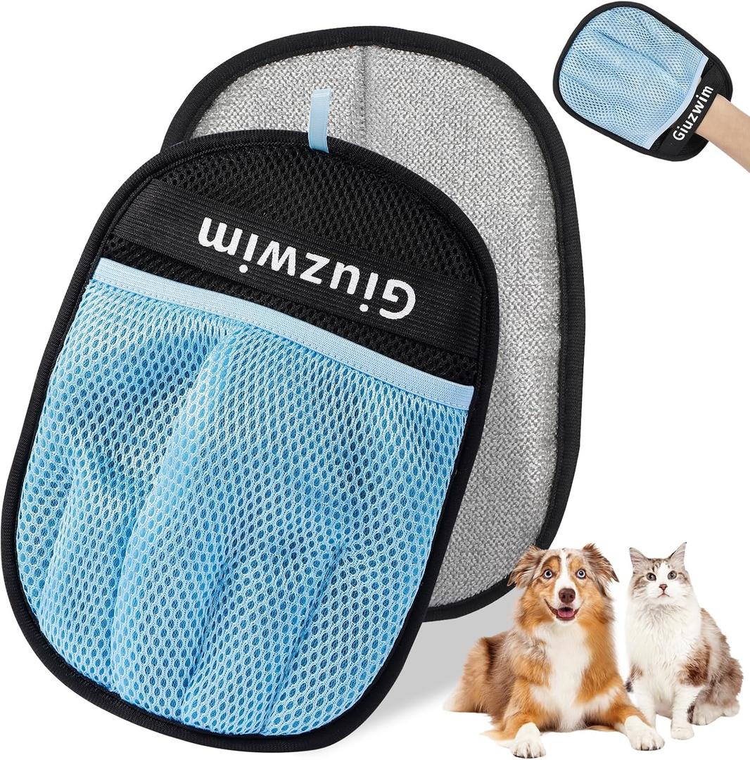 Pet Hair Removal Glove,Upgraded Five-Finger Electrostatic Pet Hair Removal Gloves,Cat and Dog Hair Removal Device,Cat Beauty Gloves,Suitable for Sofa&Furniture&Clothing Magic Brush (2PCS)