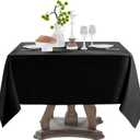 Square Tablecloth 52 x 52 Inch Black Tablecloths Stain-Wrinkle Resistant Washable Polyester Table Cloths for Holiday, Buffet Parties,and Wedding