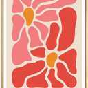 Matisse Framed Prints Funky Abstract Minimalist Wall Art Prints for Bathroom Wall Decor Living Room Decorations 12"x16" Natural Framed