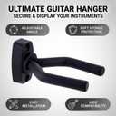 Guitar Wall Mount Hanger 2 Pack, Guitar Hanger Wall Hook Holder Stand Display Black with Screws - Easy to Install - Fits All Size Guitars, Bass, Mandolin, Banjo, Ukulele