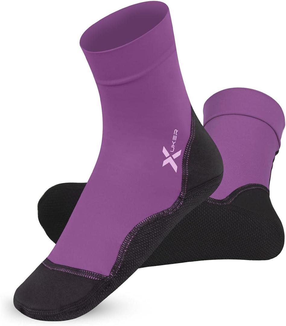 XUKER Water Socks Quick Dry Swim Dive Sand Proof Socks for Beach Volleyball Sand Soccer (XX-Large, Pink)