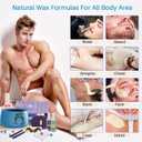 BLITZWAX Back and Nose Waxing Kit for Men, Hard Wax Warmer for Brazilian, Body and Face, At Home Hair Removal Kit, Beginner Friendly, Quick Heating, 93 Accessories, Royal Blue