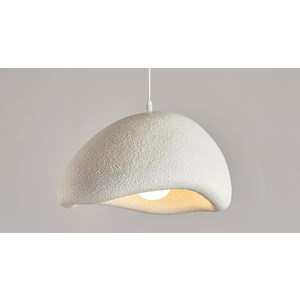 SEEAIRSHOP Scandinavian Pendant Light Kitchen Island Beige White Concrete Cement Look Pendant Light Dome Hanging Lamp Wabi Sabi Chandelier - Large