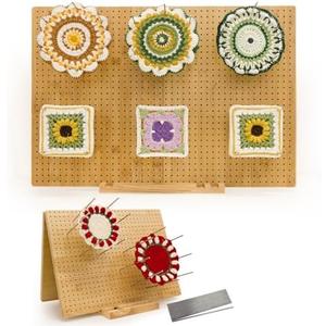23.6" x 15.8" Crochet Blocking Board Foldable - Bamboo Blocking Boards for Crochet Projects with 15 Stainless Steel Pegs, Gifts for Mothers, Grandmothers 23.6" x 15.8" Crochet Blocking Board Foldable - Bamboo Blocking Boards for Crochet Projects with 15 Stainless Steel Pegs, Gifts for Mothers, Grandmothers