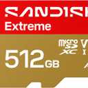 SANDISK 512GB Extreme microSD UHS-I Card - Up to 245MB/s Read Speed and 170MB/s Write Speed, 5.3K Video, 4K UHD Video, high-Performance for Action cams, Drones, Android Devices - SDSQXH9-512G-GZ6MA