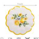4-Piece Melamine Dinnerware Set 9 Inch Lemon Design, Shatterproof, Lightweight Plates for Daily Use, Dishwasher Safe, Spring Decoration Lemon-Themed Plates