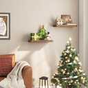 Floating Shelves for Wall, Wall Mounted Shelf Set of 2, 15.7" Hanging Shelf with Invisible Brackets, for Wall Decor Storage in Bathroom Bedroom Kitchen Living Room Office, Rustic Brown 3Pack