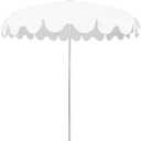 7Ft Outdoor White Curve Pagoda Market Patio Umbrella - Upf 50+, Heavy Duty Aluminum Frame,For Garden Poolside