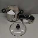Pressure Cooker Stainless Steel 6.3 Quart,Olla De Presion For 2-3 People[Glass Lid & Steamer Rack Included][Press To Open][Compatible With Induction And Gas Stovetops]